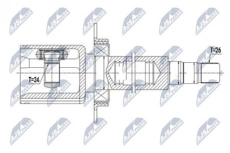 ШАРНІР РІВНИХ КУТОВИХ ШВИДКОСТЕЙ | VOLVO S60II/V60 1.5/1.6 T3/T4 15- /ПРАВ,ATM/ NTY NPWVV091 (фото 1)