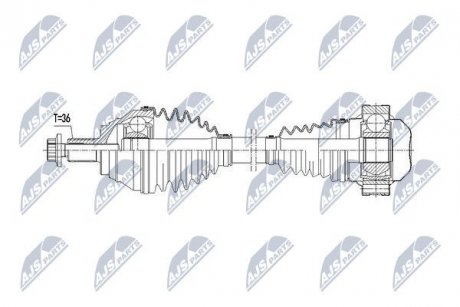 ПІВВІСЬ | VW GOLF VII 1.4TSI 14-, GOLF SPORTSVAN 1.4TSI 14-, SKODA OCTAVIA III 1.4TSI,1.8TSI 13-, AUDI A3 1.8TSI 12-, SEAT LEON 1.4TSI,1.8TSI 12- /ЛІВ/ NTY NPWVW063