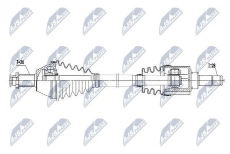 ПІВВІСЬ | VW POLO 1.0 14-, SKODA FABIA III 1.0 14-, SEAT IBIZA 1.0 15- /ЛІВ/ NTY NPWVW073