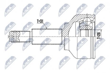 ШАРНІР РІВНИХ КУТОВИХ ШВИДКОСТЕЙ | FORD TRANSIT 2.2TDCI 12-, TRANSIT CUSTOM 2.2TDCI 13- /MODEL 310/ NTY NPZFR052