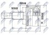 ШАРНІР РІВНИХ КУТОВИХ ШВИДКОСТЕЙ | LAND ROVER DISCOVERY MK3 2.7D ATM 04-,4.0 05-, MK4 2.7D ATM 09-, RANGE ROVER SPORT ATM 2.7D 05- NTY NPZLR007 (фото 1)