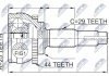 ШАРНІР РІВНИХ КУТОВИХ ШВИДКОСТЕЙ | NISSAN X-TRAIL T30 01-06, MAXIMA A33 00- /+ABS=44T/ NTY NPZNS077 (фото 2)