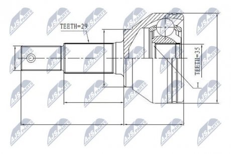 ШРКШ зовн. 29x35x56mm Nissan Qashqai 1.5DCI-2.0 07- NTY NPZ-NS-084 (фото 1)