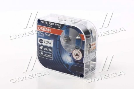 Автолампа Cool Blue Boost H11 PGJ19-2 75 W темно-блакитна OSRAM 62211CBBHCB