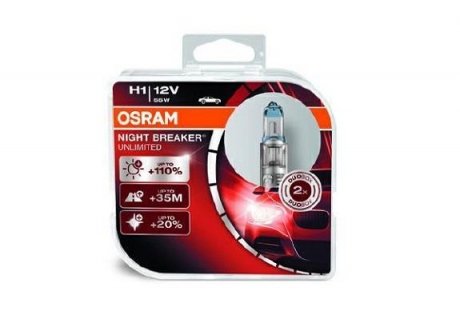 ЛАМПА H1 12V 55W P14,5S Box NIGHT BREAKER UNLIMITED OSRAM 64150NBUHCB (фото 1)