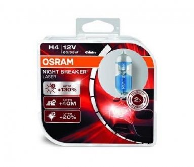 Лампочка 12V H4 60/55W +130% NIGHT BREAKER LASER P43T /KPL-2SZT/ DUO-PACK 64193NBL OSRAM 64193NBLHCB