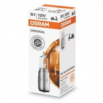 Автолампа S1 BA20d 25 W прозора OSRAM 64326 (фото 1)