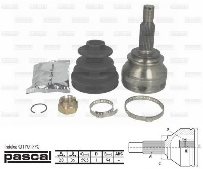 Шарнир приводного вала PASCAL G1Y017PC