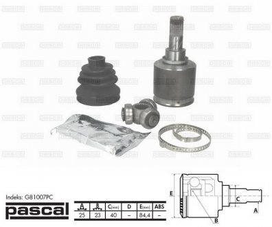 Шарнир приводного вала PASCAL G81007PC