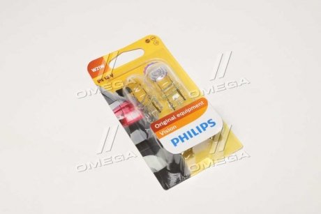 Лампочка W21W 12V/21W (CALOSZKLANA) W3X16D BLISTER 2SZT PHILIPS 12065B2 (фото 1)