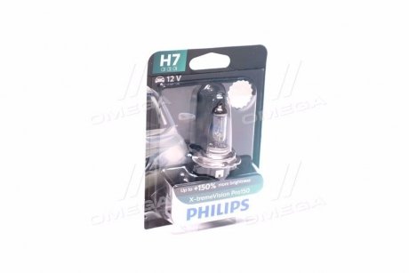 Лампа розжарювання H7 X-tremeVision Pro150 +150 12V 55W PX26d (вир-во) PHILIPS 12972XVPB1 (фото 1)