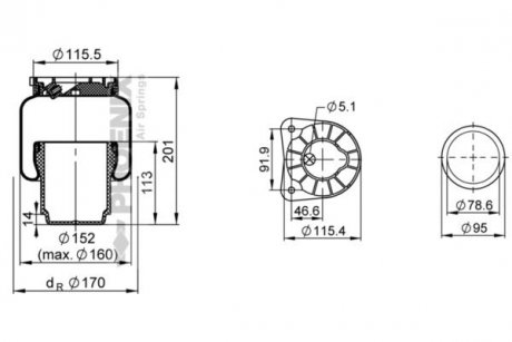 Кожух пневматической рессоры PHOENIX C 100 004