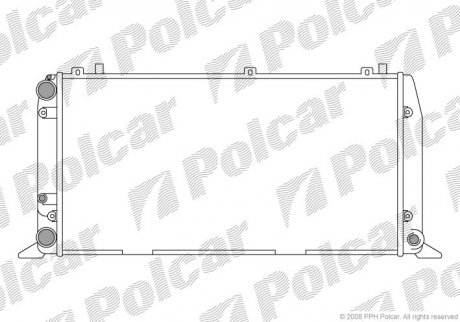 Радиатор Audi 80/90 86-91, Cabriolet 2.0 91- Polcar 1307084 (фото 1)