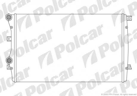 Радиатор Caddy III 1.9TDI BJB (+/- AC) (650x418x26) Polcar 133108A2