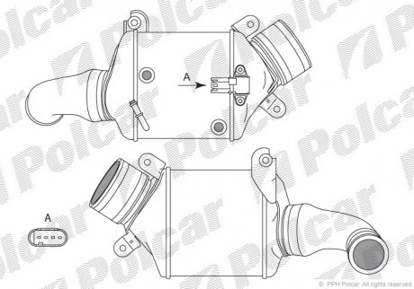 Радиатор воздуха (интеркулер) Polcar 2025J82X