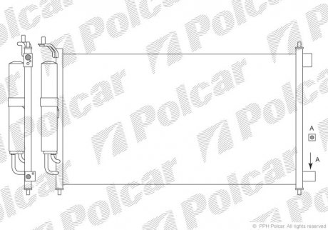 Радиатор кондиционера Polcar 2707K81K (фото 1)