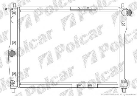 Радіатор Daewoo Lanos, Nubira 1,5-1,6 97- (без кондиціонера) Polcar 291208A1