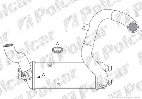 Радиатор воздуха (интеркулер) Polcar 4117J81X