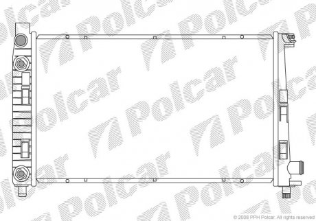 Радиатор охлаждения MB A (W168), VANEO (414) 1.4-2.1 07.97-07.05 Polcar 500508-3