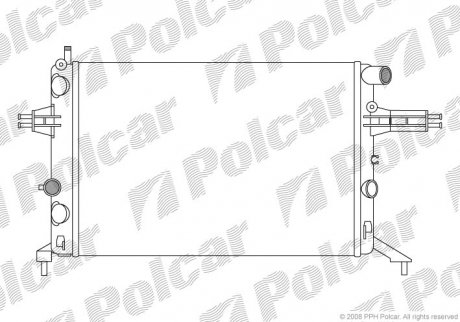 Радиатор двигателя ASTRA G 1.4 1.6 1.8 / 537x359x22 Polcar 550808A8