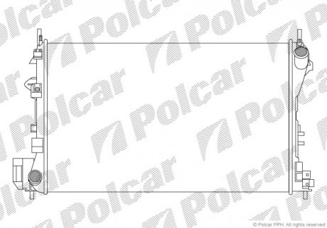 Радиатор охлаждения Opel Vectra C 1.6-1.8 16V 02- (Economy Class) Polcar 551808A4 (фото 1)