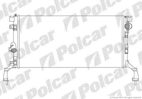 Радиатор охлаждения двигателя RENAULT LAGUNA III 1.5D/2.0D 10.07- Polcar 6039081