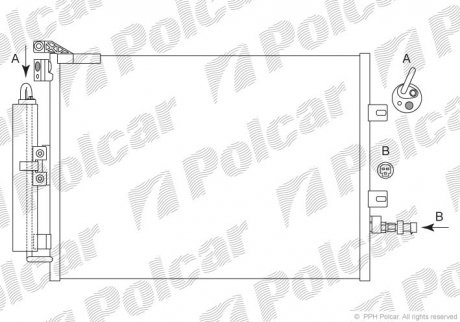 Радиатор кондиционера Polcar 6055K82X