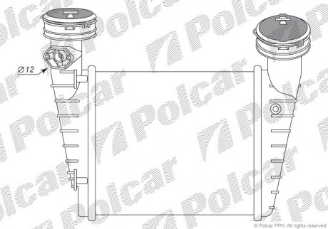 Радиатор интеркулера VAG Superb/Passat 1.8T AWT 2001- Polcar 9548J8-2 (фото 1)