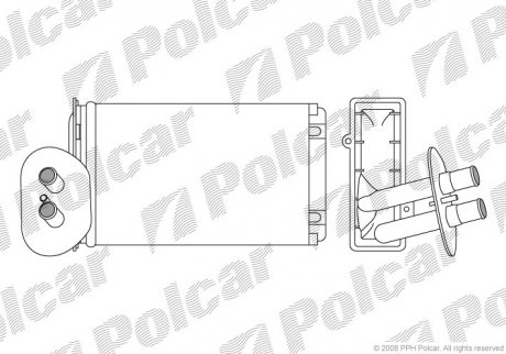 Радиатор отопителя VW T4 91- (+AC) Polcar 9566N8-3 (фото 1)