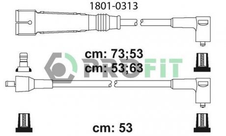 Дроти запалення, набір SEAT IBIZA, CORDOBA 93-99, VW GOLF, VENTO, PASSAT 83-99 PROFIT 18010313