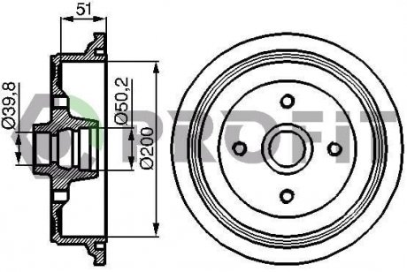 Барабан тормозной PROFIT 50200001