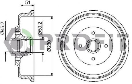 Барабан гальмівний PROFIT 50200091