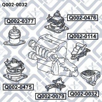 Подушка коробки швидкостей (AT/MT) Q-fix Q002-0032