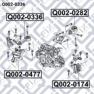 Подушка двигуна передня АКПП Q-fix Q002-0336 (фото 1)