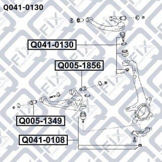 Опора кульова переднього верхнього важеля Q-fix Q041-0130