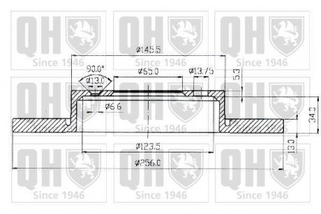 Тормозной диск QUINTON HAZELL BDC3713