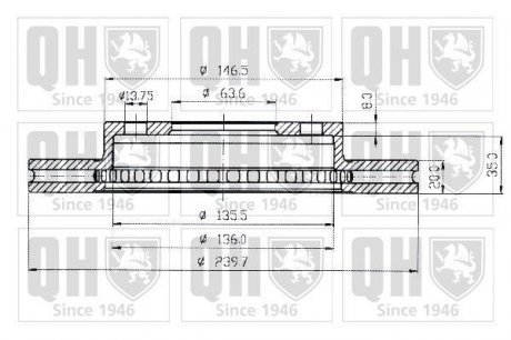 Тормозной диск QUINTON HAZELL BDC3727