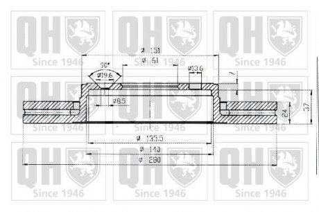 Тормозной диск QUINTON HAZELL BDC5143