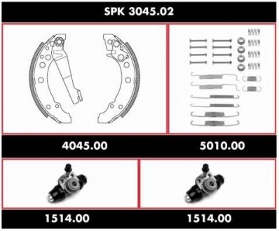 Комплект тормозов, барабанный тормозной механизм REMSA SPK304502 (фото 1)