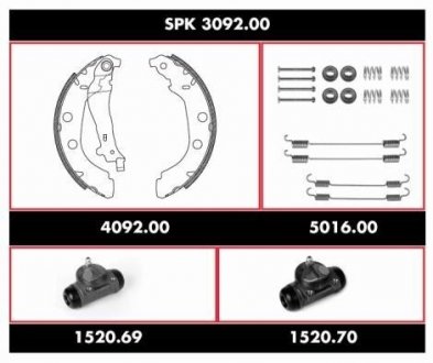 Комплект гальм, барабанний гальмівний механізм REMSA SPK309200