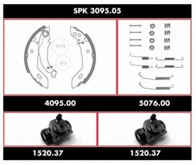 Комплект тормозов, барабанный тормозной механизм REMSA SPK309505