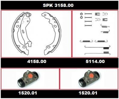 Комплект тормозов, барабанный тормозной механизм REMSA SPK315800