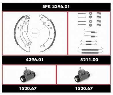 Комплект тормозов, барабанный тормозной механизм REMSA SPK339601