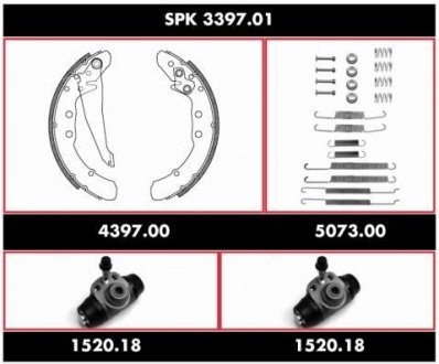 Комплект тормозов, барабанный тормозной механизм REMSA SPK339701