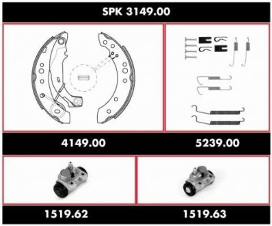 Комплект гальм, барабанний гальмівний механізм ROADHOUSE SPK314900
