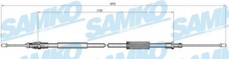 Трос ручного тормоза.r. XSARA PICASSO /P 1948/1735 SAMKO C0107B (фото 1)