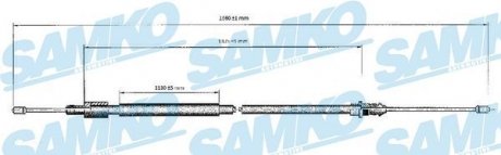 Трос ручного тормоза.r. XSARA /L/ 1635/1375 SAMKO C0120B