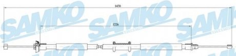 Трос ручного тормоза.r. PUNTO /L,P/ 1455/1230 SAMKO C0197B (фото 1)