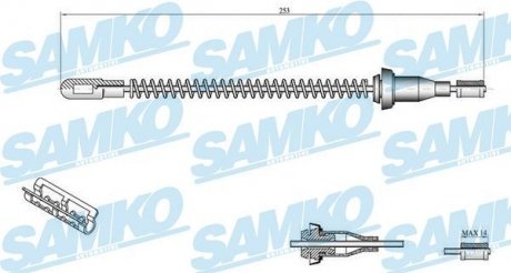 Трос ручного гальма.r. CORSA C 220 bкbny SAMKO C0556B