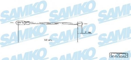 Трос ручного тормоза.r. VECTRA B 130 tarcze SAMKO C0578B